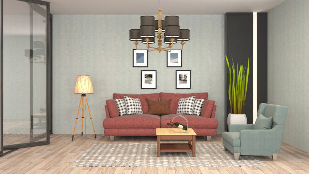 istock Interior living room. 3d illustration 820556480