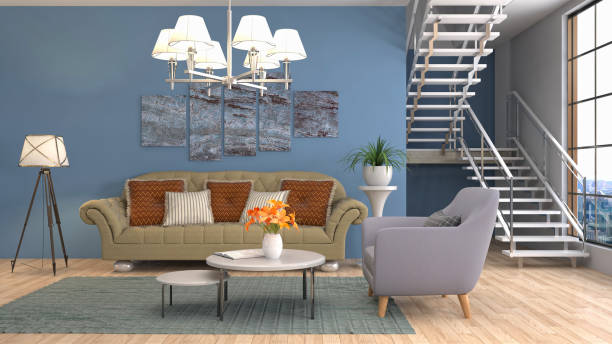 istock Interior living room. 3d illustration 820556486