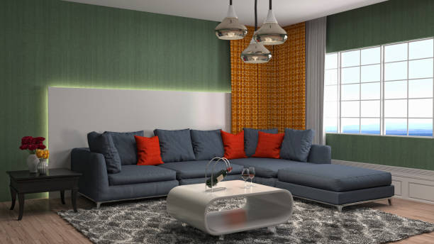 istock Interior living room. 3d illustration 820556520