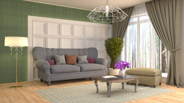istock Interior living room. 3d illustration 820556650