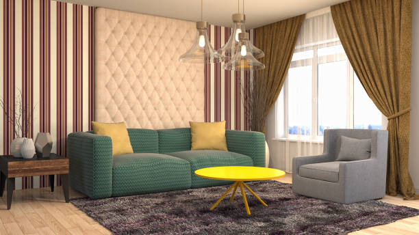 istock Interior living room. 3d illustration 820556682