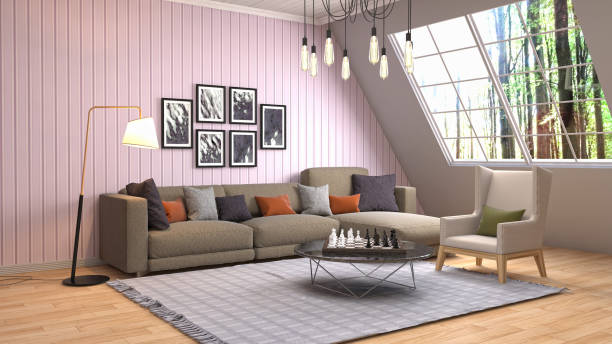 istock Interior living room. 3d illustration 820556782