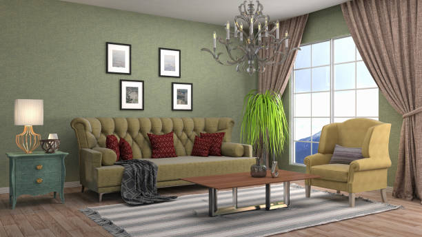istock Interior living room. 3d illustration 820556848