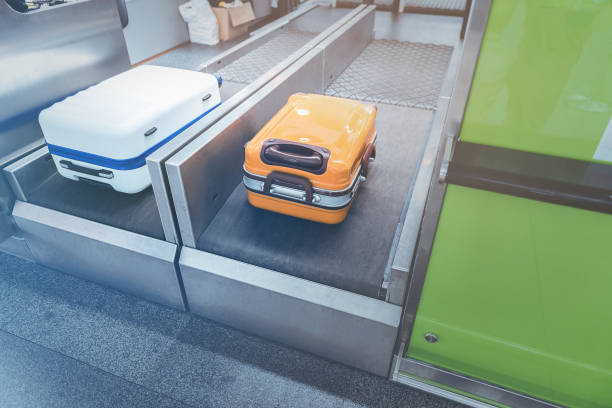 istock Baggage of passengers at conveyer 820566666
