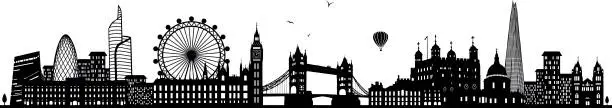 Vector illustration of london skyline black