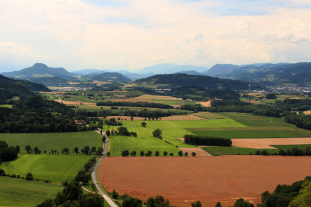 istock top view of the Austrian fields and mountains 820587100