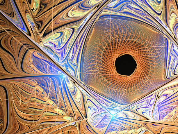 istock Abstract illustration of a fractal pattern on black background 820587578