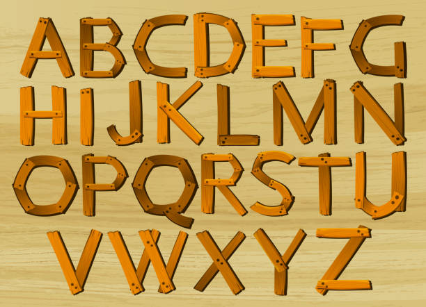 istock Alphabet characters from A to Z in wooden pattern 820587742