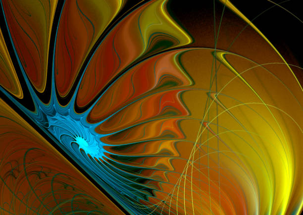 istock Abstract illustration of a fractal spiral pattern on black background 820588686