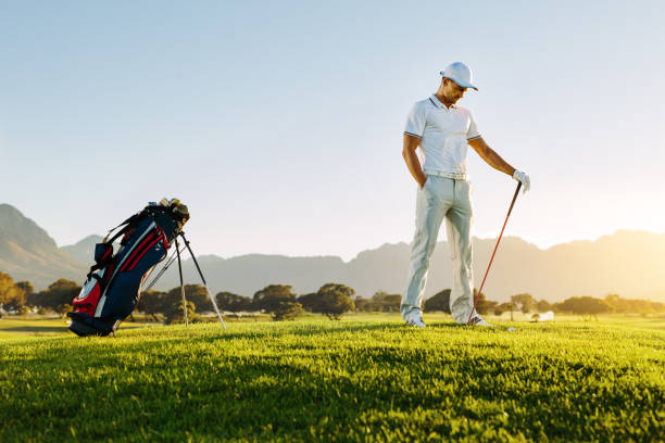 istock Professional male golfer on field 820593112