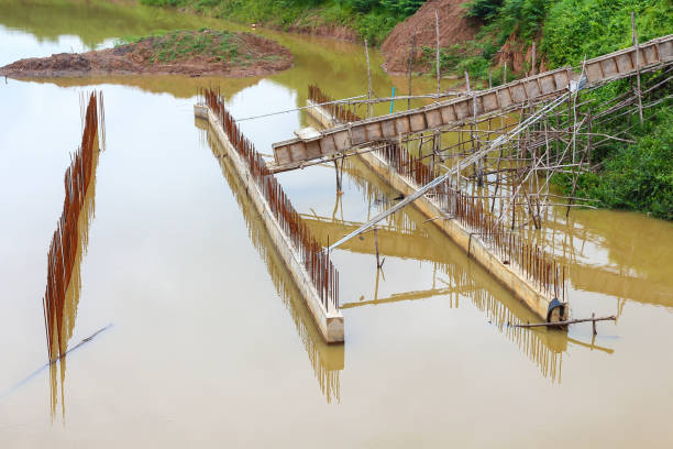 istock Flooding of floodgate construction. 820615698