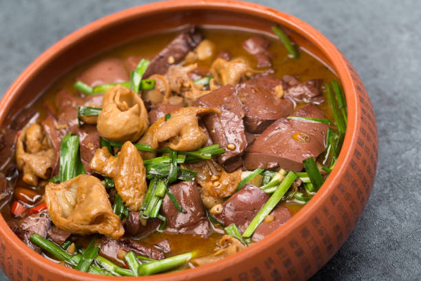 istock pig intestines stir fried  pork blood curd 820628062