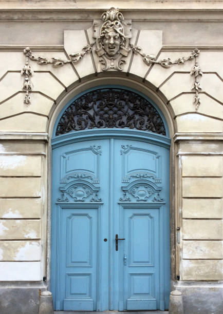 istock antique door with beautiful wrought iron floral pattern 820647672