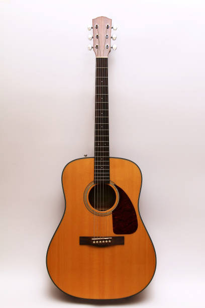 istock Classical acoustic guitar on a white background 820667116