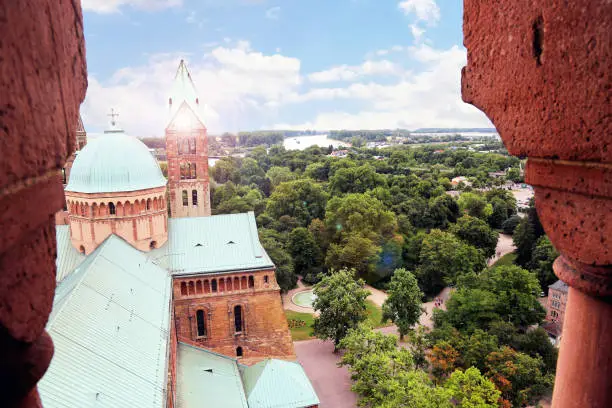 Panoramic view of Speyer, Rhineland-Palatinate, Germany