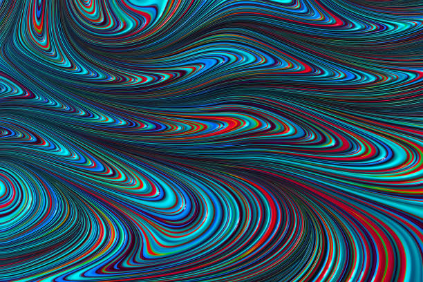Abstract wavy background - computer-generated image. Fractal geometry: curved concentric waves like texture of marble or wing fantastic birds. For covers, web design, prints