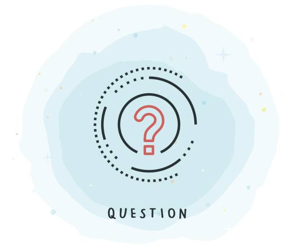 ikon pertanyaan dengan patch cat air - question icon ilustrasi stok