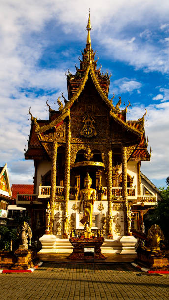 istock Old Temple building and art Chiangmai 820677260