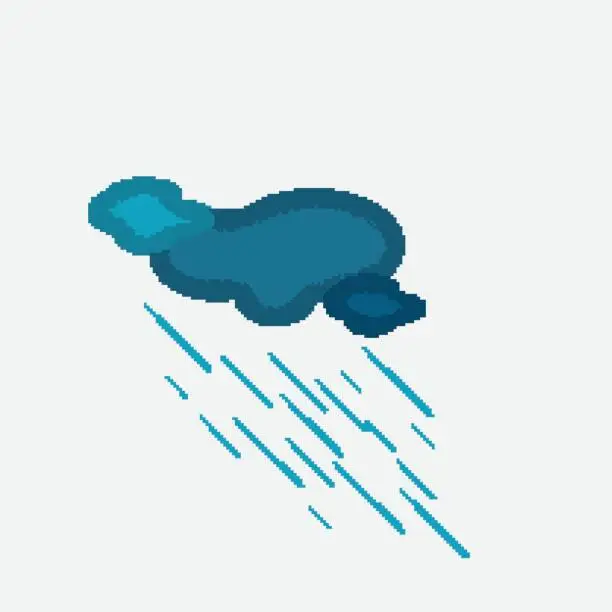 Vector illustration of Weather Icon of the Rainy Cloud