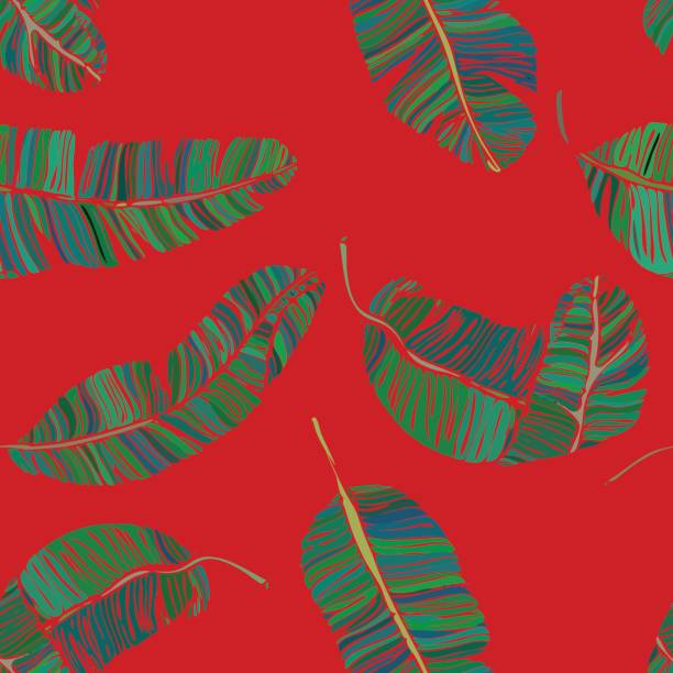 wzór liści palmowych - pattern coconut palm tree frond textile stock illustrations