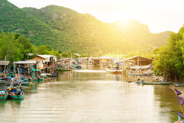istock Fishery valley with rock mountain background 820682248