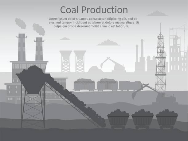 illustrazioni stock, clip art, cartoni animati e icone di tendenza di industria carboniera e trasporti elementi infografici isolati costruzione di tecniche vettoriali - earth mover working field dirt