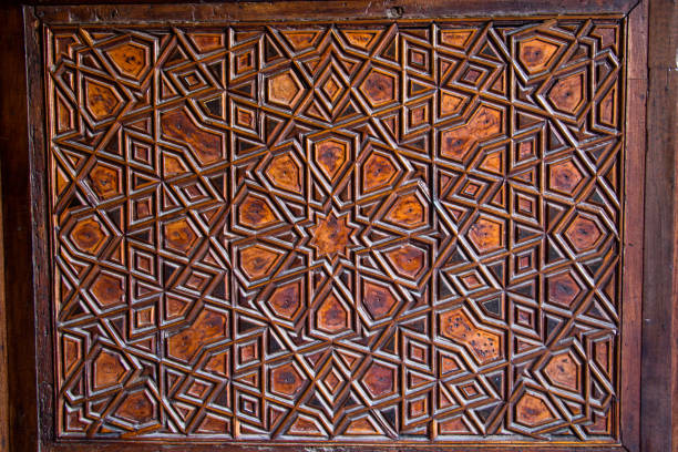 istock Ottoman Turkish  art with geometric patterns on wood 820714642