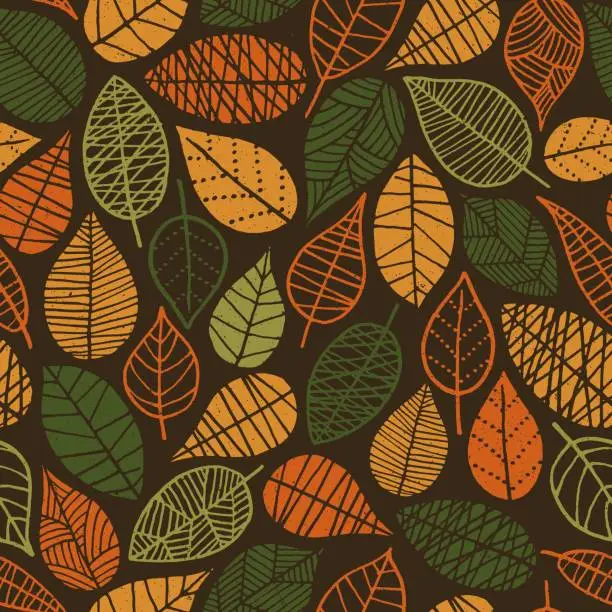Vector illustration of Autumn Leaves seamless pattern
