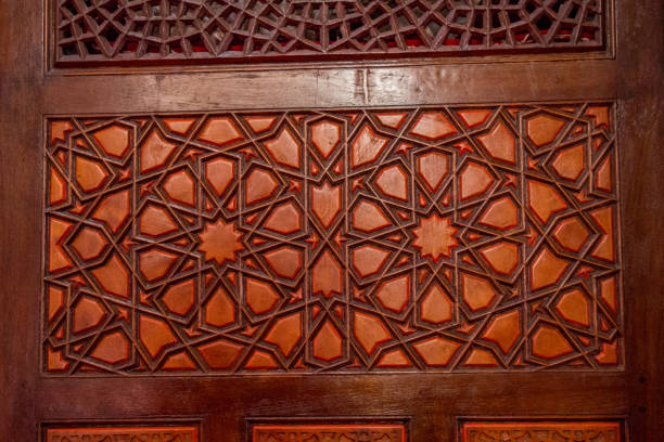 istock Ottoman Turkish  art with geometric patterns on wood 820714770