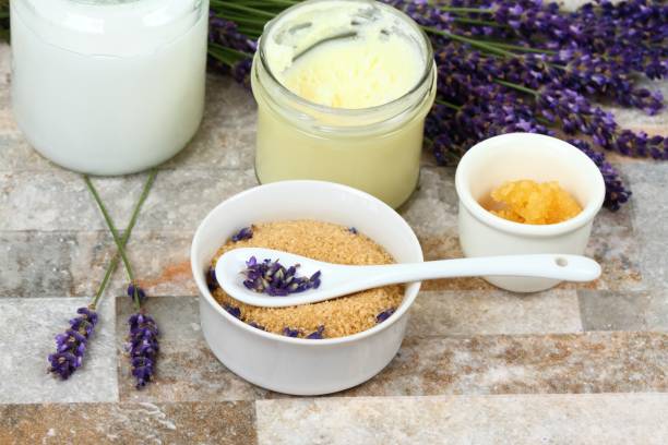 istock Making  homemade body scrub for clear soft skin 820727530