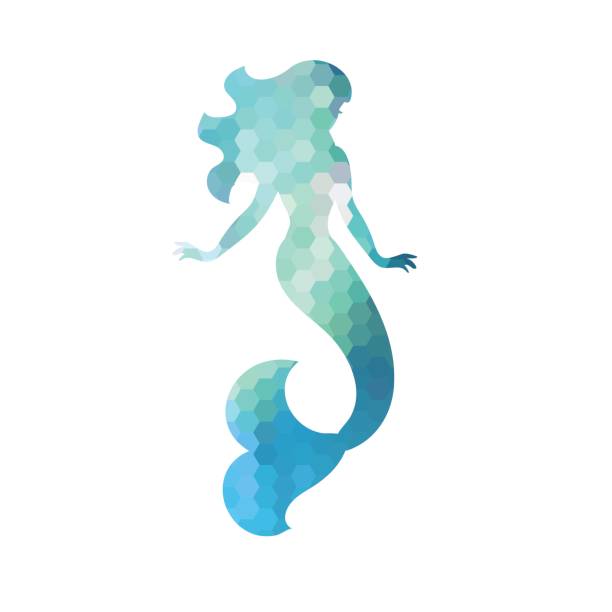 ilustrações de stock, clip art, desenhos animados e ícones de silhouette of mermaid - beauty spa flash