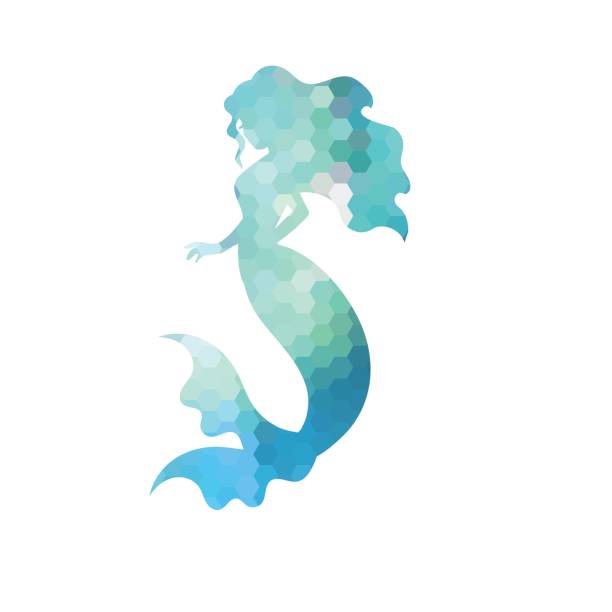 silhouette der meerjungfrau - beauty spa flash stock-grafiken, -clipart, -cartoons und -symbole