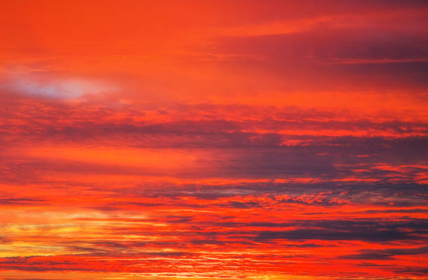 istock Beautiful fiery orange sunset sky as background. 820730960