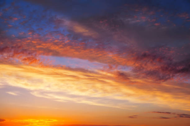 istock Fiery, orange and red colors sunset sky. Beautiful background 820731362