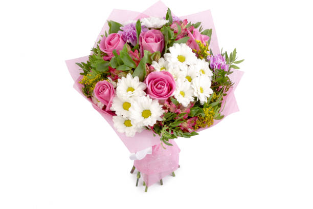 istock Bright buketny composition from fresh flowers, the white isolated background 820738182