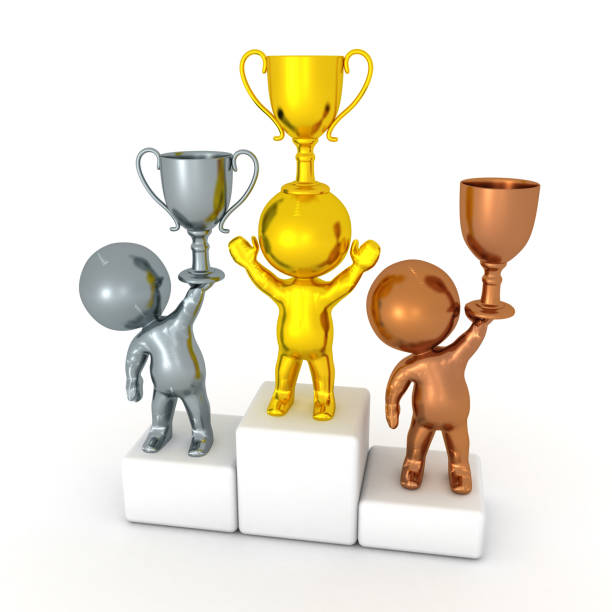 istock 3D illustration of a competition podium with gold, silver and bronze winners 820744234