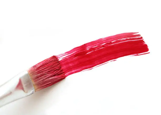 Photo of brushstroke red paint