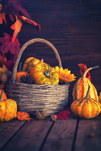 istock Decorated Autumn Basket 820750994