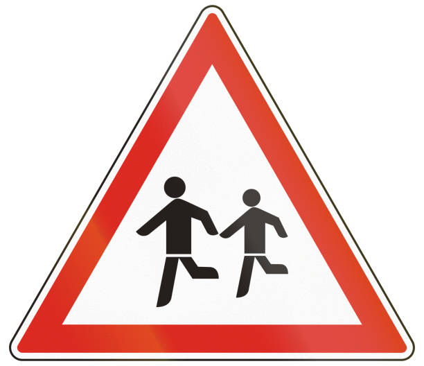 istock Warning sign used in Hungary - children 820752346