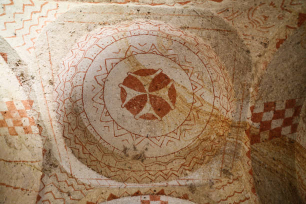 istock Ancient Paintings in a Cave Church, Cappadocia, Turkey 820756004