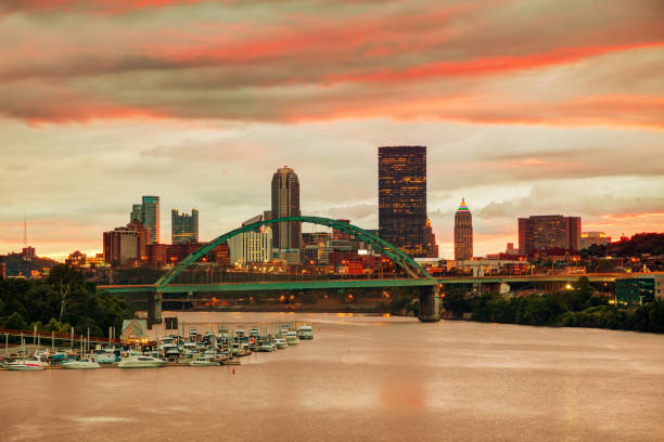 istock Pittsburgh cityscape with the Ohio river 820758880