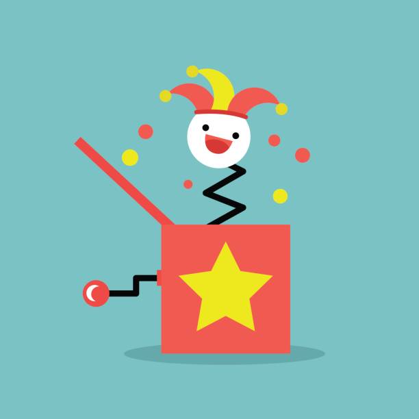 Comme Un Diable Au Fond De Sa Boîte 450+ Diable à Ressort Illustrations, graphiques vectoriels libre de