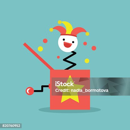 istock Jack in the box toy / flat editable vector illustration, clip art 820760952