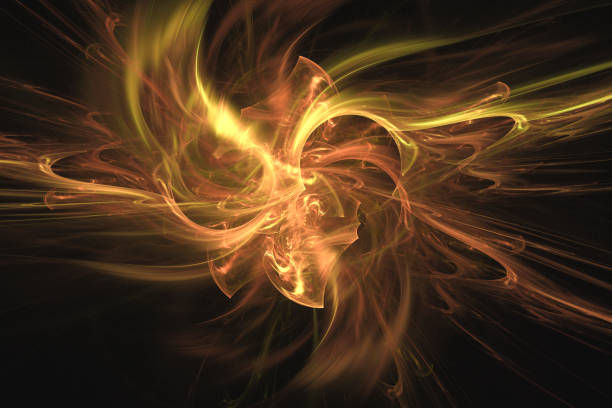 istock High resolution orange, yellow and red fractal background. 820770464
