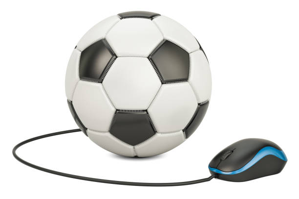 istock Soccer ball with computer mouse, 3D rendering isolated on white background 820777806