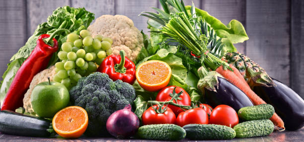 istock Assorted raw organic vegetables and fruits 820786754