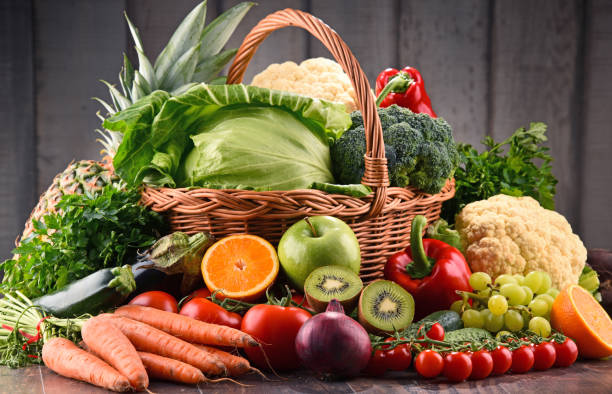 istock Assorted raw organic vegetables and fruits 820787374