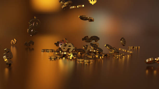 istock 3d rendering of falling signs of dollars. 820787604