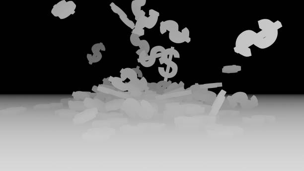 istock 3d rendering of falling signs of dollars. 820789308