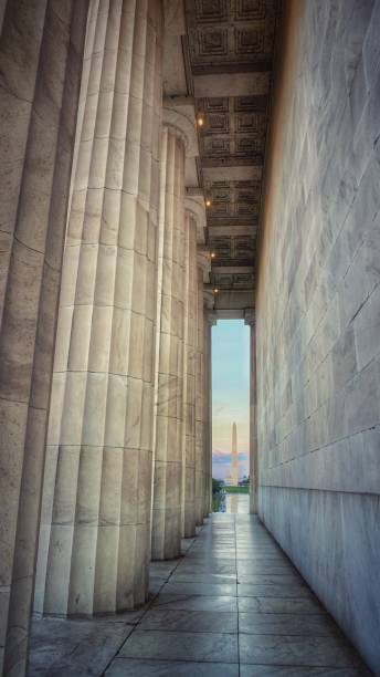 istock Washington Monument View Thru Columns of Lincoln Memorial 820790150
